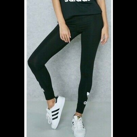ADIDAS Black Leggings With Logo at Ankles - Picture 11 of 11